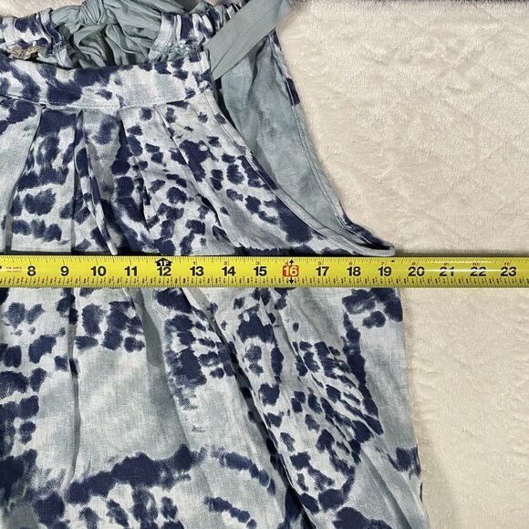 Bellambra Italy Linen Top Blue Tie-Dye Flowy Tank Beachy Resort Women's Sz S - Picture 6 of 7